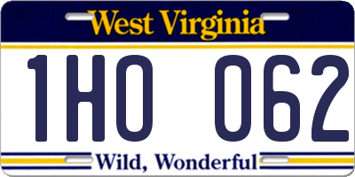 WV license plate 1HO062