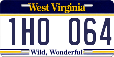 WV license plate 1HO064