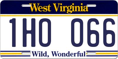 WV license plate 1HO066