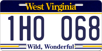 WV license plate 1HO068