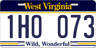 WV license plate 1HO073
