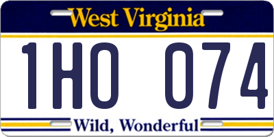 WV license plate 1HO074