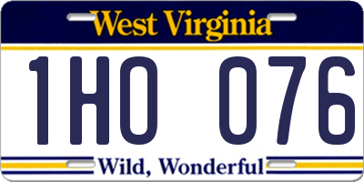 WV license plate 1HO076