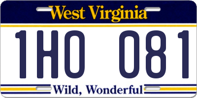 WV license plate 1HO081