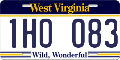 WV license plate 1HO083