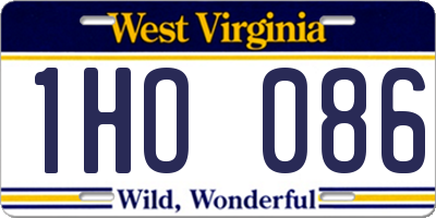 WV license plate 1HO086