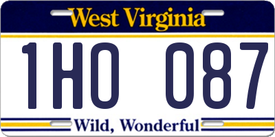 WV license plate 1HO087