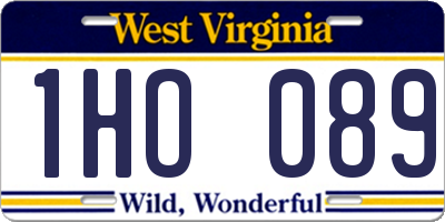 WV license plate 1HO089