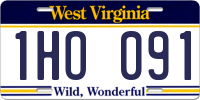 WV license plate 1HO091