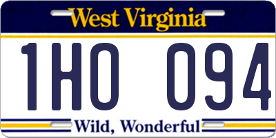 WV license plate 1HO094