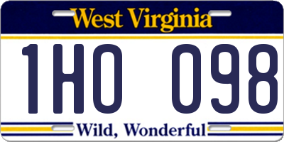 WV license plate 1HO098
