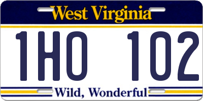 WV license plate 1HO102