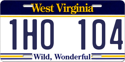 WV license plate 1HO104