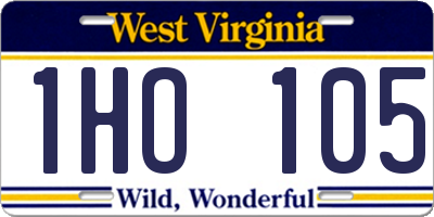 WV license plate 1HO105