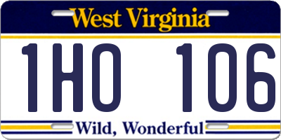 WV license plate 1HO106
