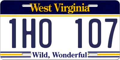 WV license plate 1HO107