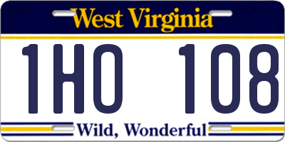 WV license plate 1HO108