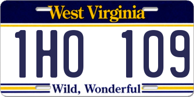 WV license plate 1HO109