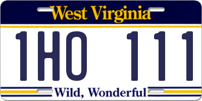 WV license plate 1HO111