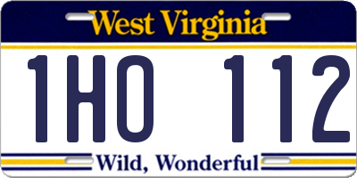WV license plate 1HO112