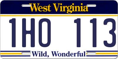 WV license plate 1HO113