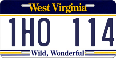 WV license plate 1HO114