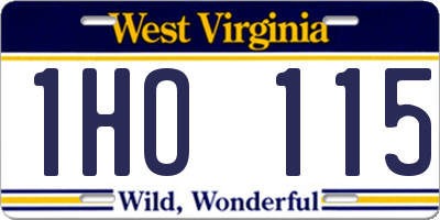 WV license plate 1HO115