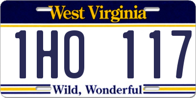 WV license plate 1HO117