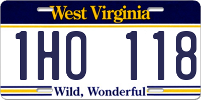 WV license plate 1HO118