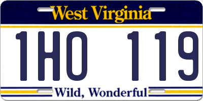 WV license plate 1HO119