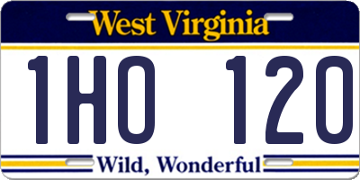WV license plate 1HO120
