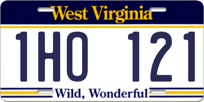 WV license plate 1HO121
