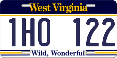 WV license plate 1HO122