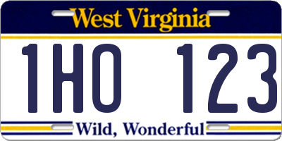 WV license plate 1HO123