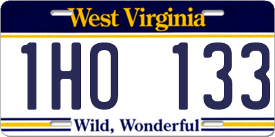 WV license plate 1HO133