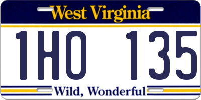 WV license plate 1HO135