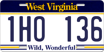 WV license plate 1HO136