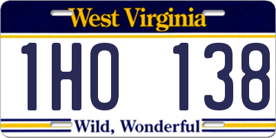 WV license plate 1HO138