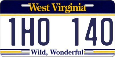WV license plate 1HO140