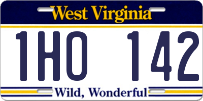 WV license plate 1HO142