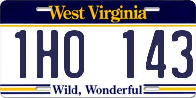 WV license plate 1HO143