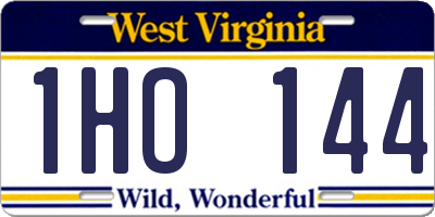 WV license plate 1HO144