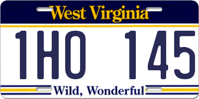 WV license plate 1HO145