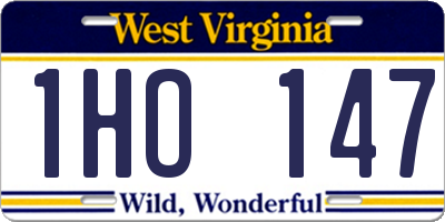 WV license plate 1HO147