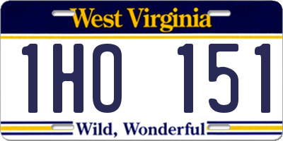 WV license plate 1HO151