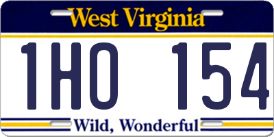 WV license plate 1HO154