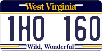 WV license plate 1HO160