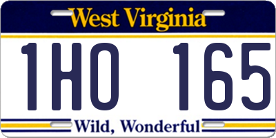 WV license plate 1HO165