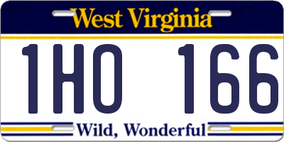 WV license plate 1HO166