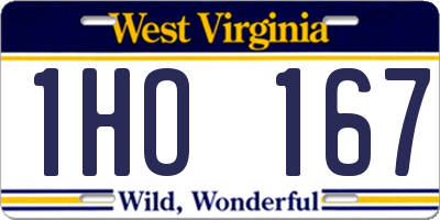 WV license plate 1HO167